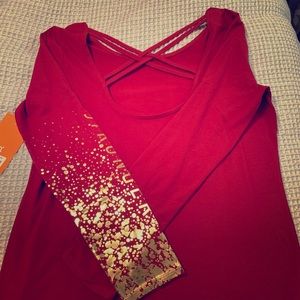 Orangetheory Long-Sleeved Crisscross open back top